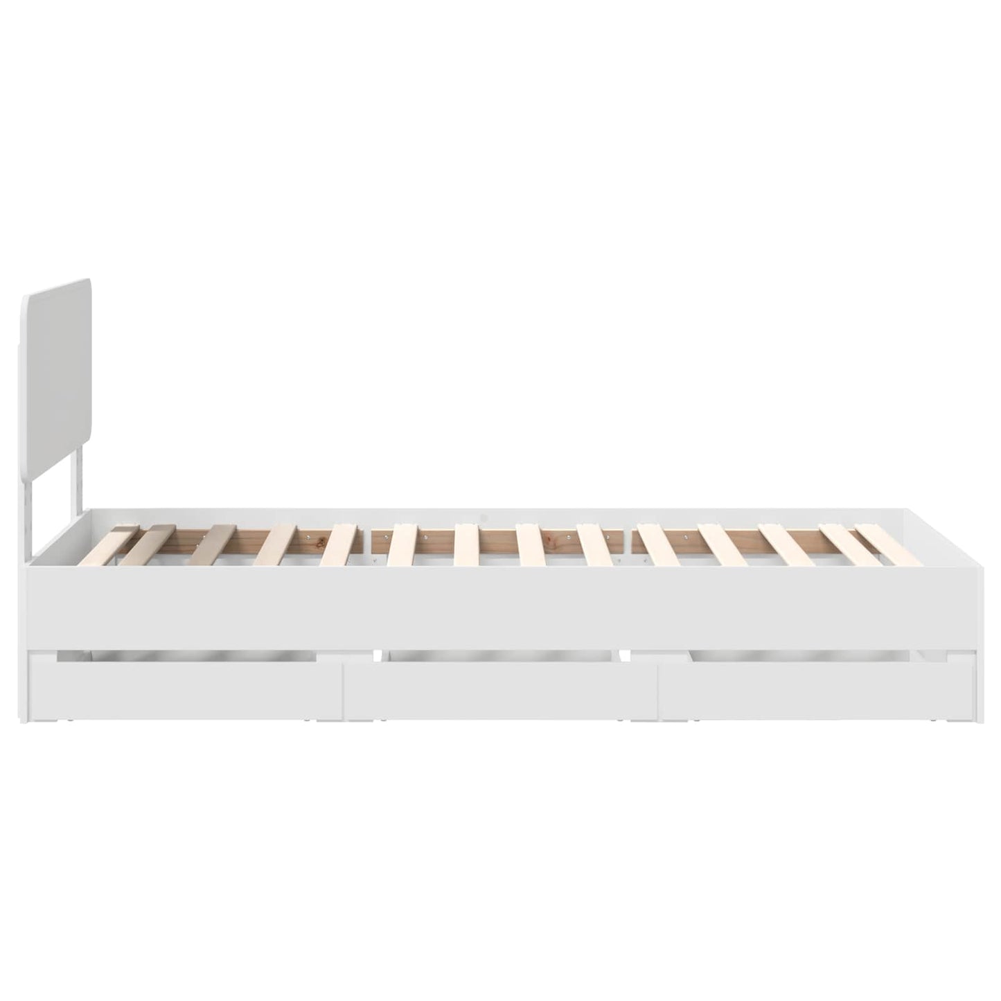 Lovos Rėmas Su Stalčių Balta 100 X 200 Cm Inžinerinė Mediena