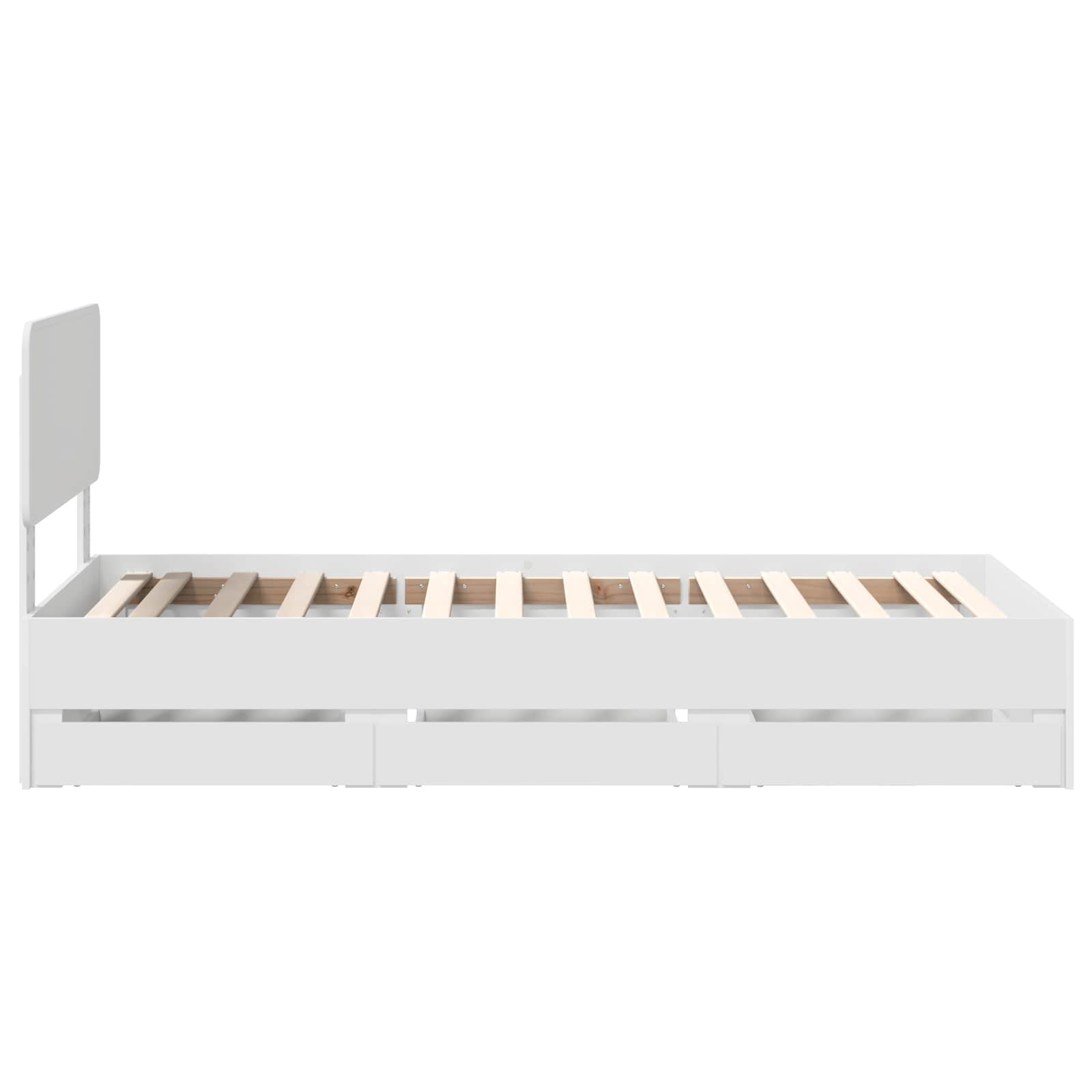 Lovos Rėmas Su Stalčių Balta 100 X 200 Cm Inžinerinė Mediena