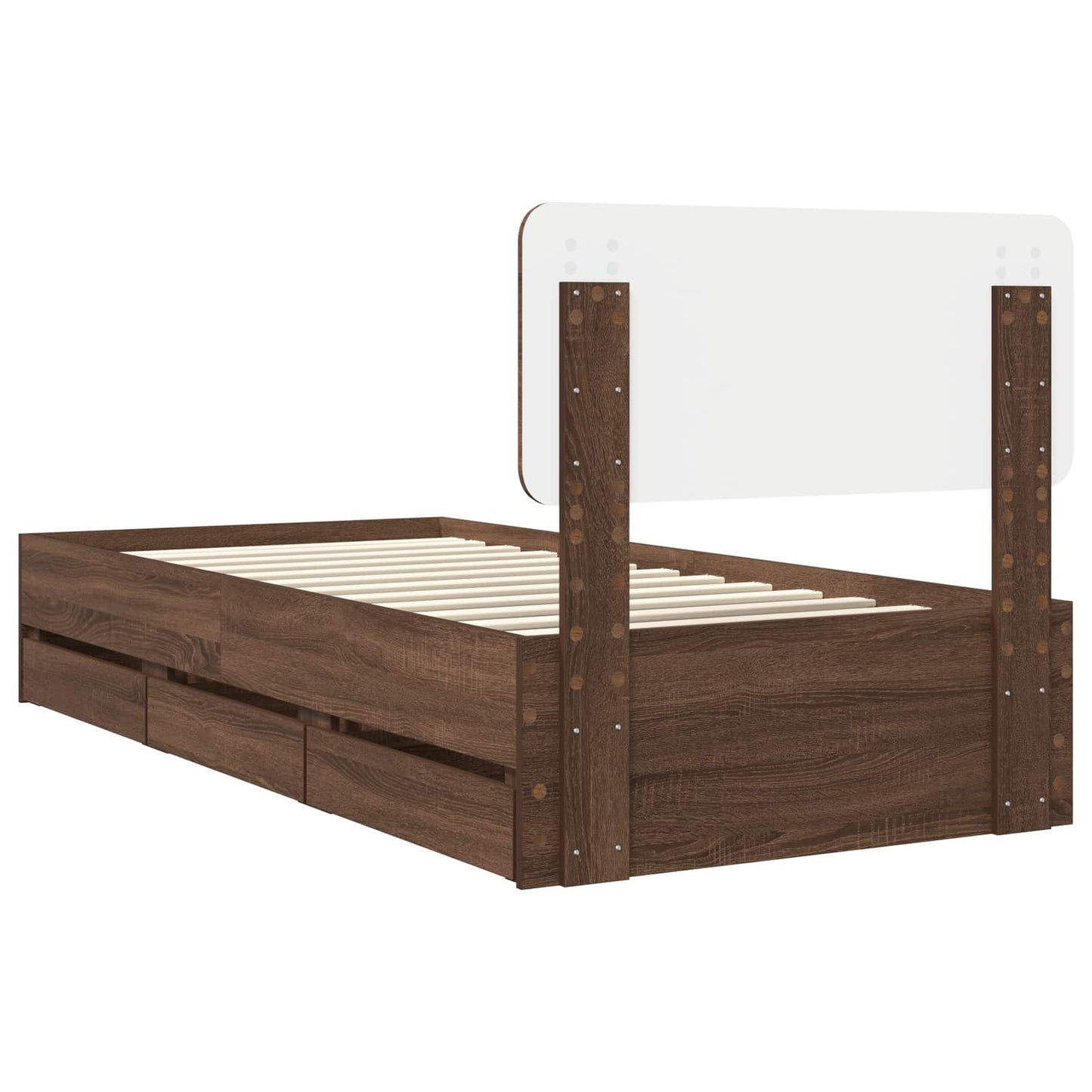 Lovos Rėmas Rudas Ąžuolas 75 X 190 Cm Inžinerinė Mediena